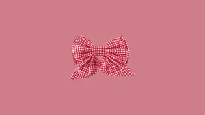Red Gingham Preppy Bow Wallpaper