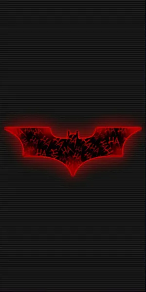 Red Glow Batman Symbolon Black Background.jpg Wallpaper