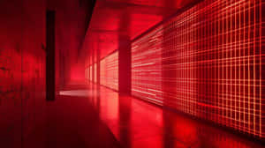 Red Grid Corridor Lighting Wallpaper