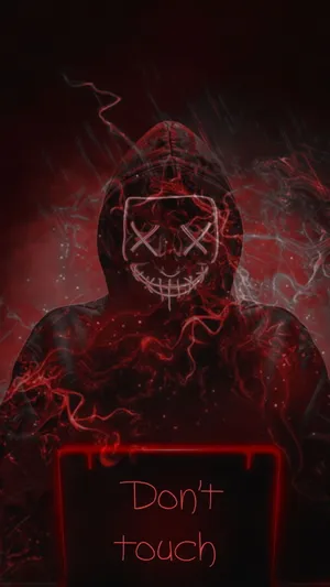 Red Hacker Don’t Touch My Ipad Warning Wallpaper