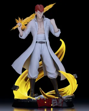 Red Haired Anime Character Figurewith Energy Blades Wallpaper