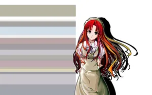 Red Haired Anime Character Illustration Wallpaper