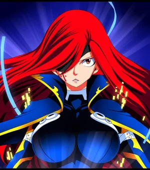 Red Haired Anime Character Intense Gaze Wallpaper