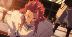 Red Haired Anime Character Smirk Wallpaper