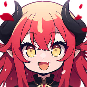 Red Haired Anime Demon Girl Wallpaper