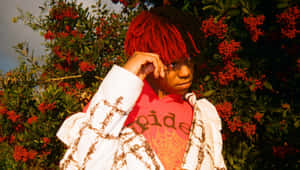 Red Haired Artist Berries Backdrop Wallpaper