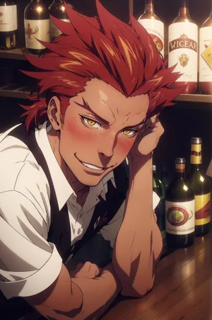 Red Haired Bartender Anime Character Wallpaper