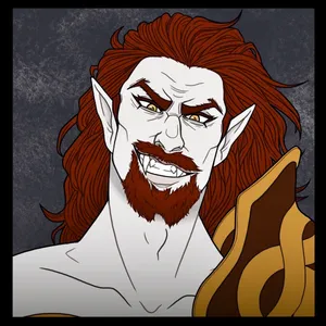 Red Haired Vampire Cartoon Portrait Wallpaper