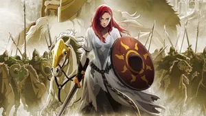 Red Haired Warrior Leads Army Wallpaper