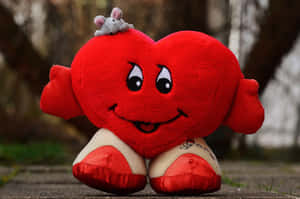 Red Heart Plush Toy Sweetest Day Wallpaper