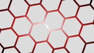 Red Hexagons On Cool White Wallpaper