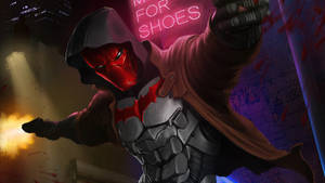 Red Hood Guns Up Wallpaper