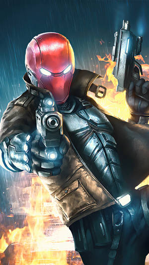 Red Hood Holding Guns Wallpaper