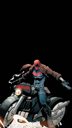 Red Hood On Motorcycle Wallpaper