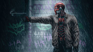 Red Hood Under The Rain Wallpaper