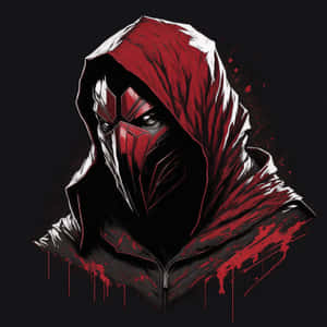 Red Hooded Figure Artwork Wallpaper