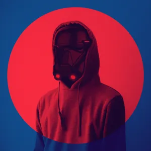 Red Hooded Figurewith Mask Pfp Wallpaper