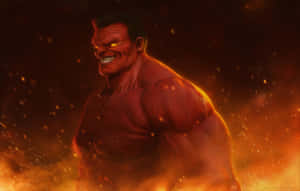 Red Hulk Fury Artwork Wallpaper