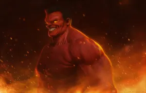 Red Hulk Fury Artwork Wallpaper