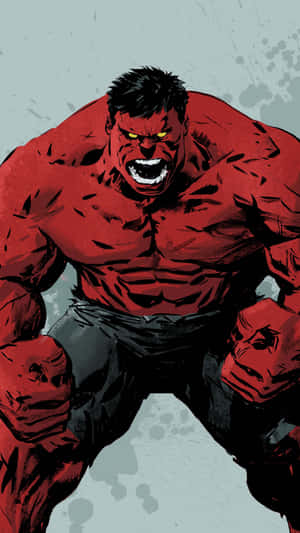 Red Hulk Rage Illustration Wallpaper