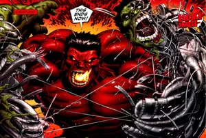 Red Hulk Vs Green Hulk Clash Wallpaper