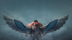 Red Hulkwith Captain America Shieldand Wings Wallpaper