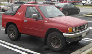 Red Isuzu Amigo Parked Wallpaper