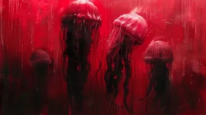 Red_ Jellyfish_ Abyss Wallpaper