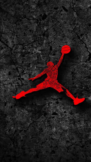 Red Jumpman Logoon Black Background Wallpaper