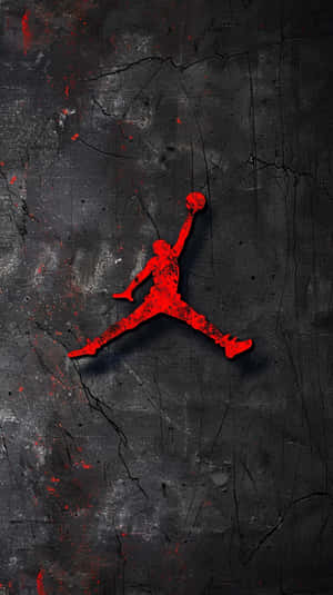 Red Jumpman Logoon Black Background Wallpaper