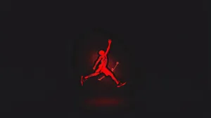 Red Jumpman Logoon Black Background Wallpaper
