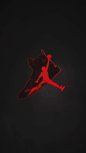 Red Jumpman Sneaker Art Wallpaper