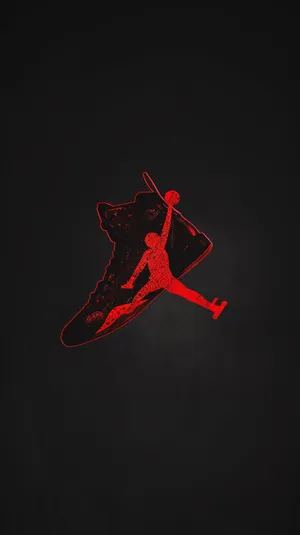 Red Jumpman Sneaker Art Wallpaper