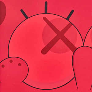 Red K A W S Character Closeup Wallpaper