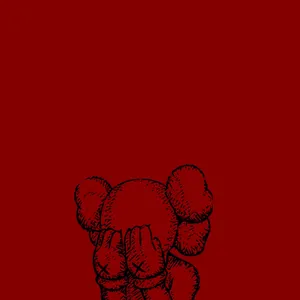 Red Kaws Character Covering Face Wallpaper