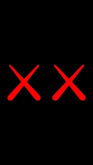 Red Kaws Eyes Graphic Wallpaper