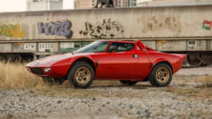 Red Lancia Stratos Classic Car Wallpaper