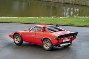 Red Lancia Stratos Side View Wallpaper