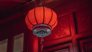 Red Lantern Chinese Decor Wallpaper