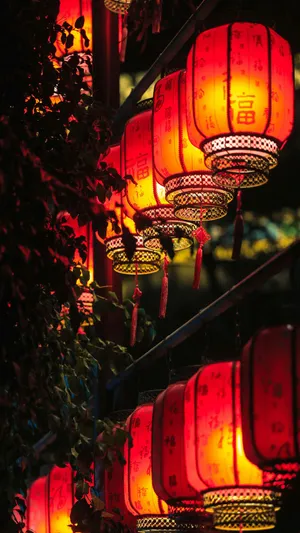 Red Lantern Festival Lights Wallpaper