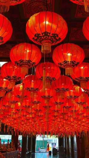 Red Lantern Festival Lights Wallpaper