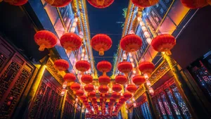 Red Lantern Festival Lights Wallpaper
