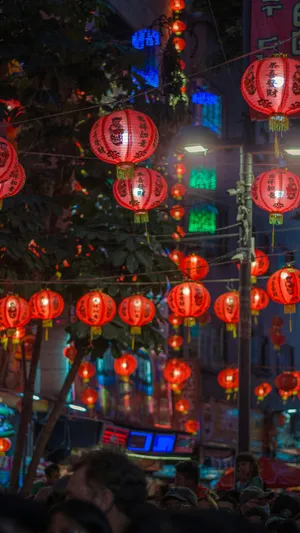 Red Lantern Festival Lights Wallpaper