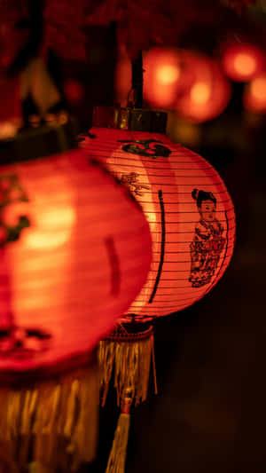 Red Lantern Festival Lights Wallpaper