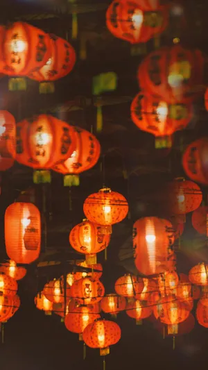 Red Lantern Festival Lights Wallpaper