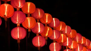 Red Lantern Festival Lights Wallpaper