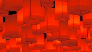 Red Lantern Inspired Lighting Wallpaper