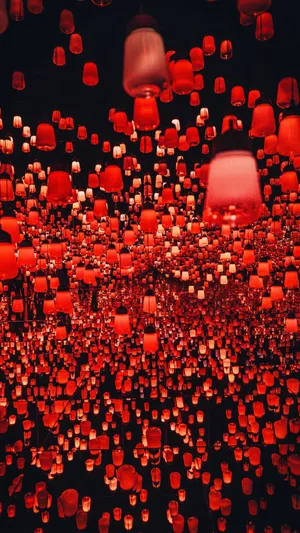 Red Lantern Lanterns Display Wallpaper