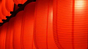 Red Lanterns Glowing Bright Wallpaper