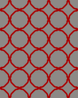 Red Linked Circles Pattern Wallpaper